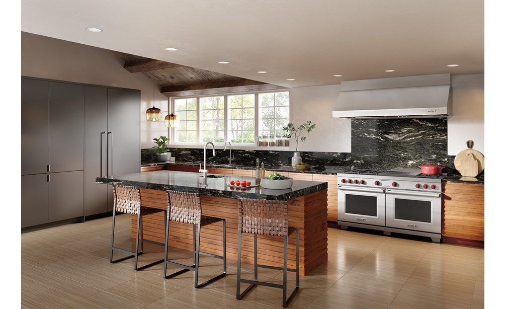 Cuisinière mixte Wolf 60 po à 6 brûleurs avec table de cuisson française (DF60650F)