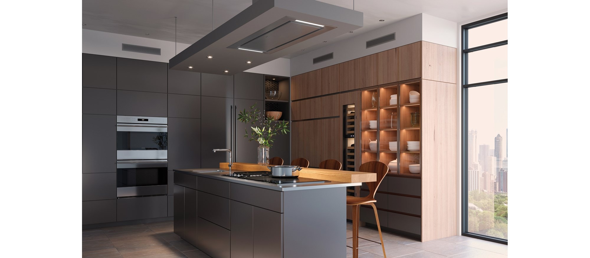 Hotte installée au plafond Wolf 48 po - acier inoxydable (VC48S)