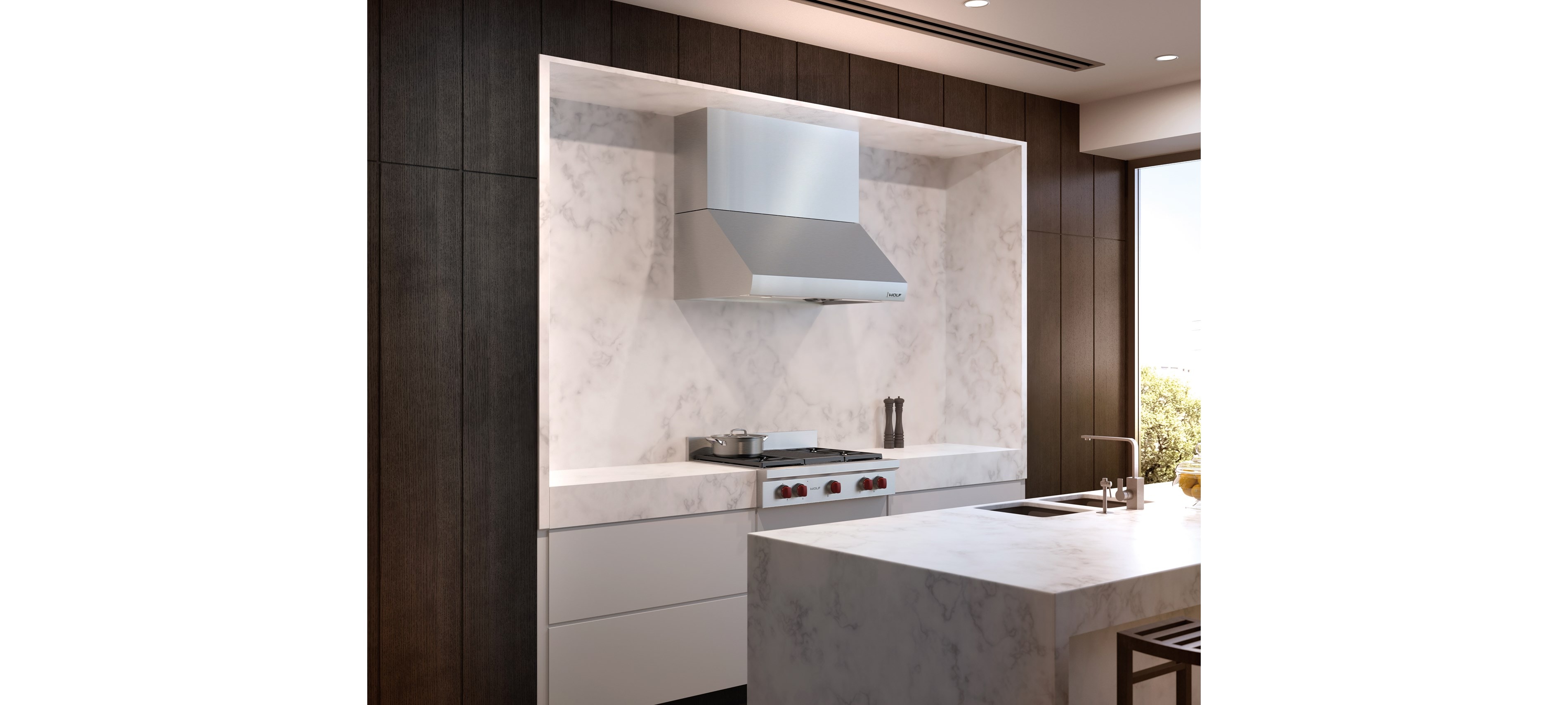 Hotte murale Wolf 42 po Pro - profondeur 27 po (PW422718)