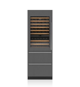 Sub-Zero Cellier à vins de  30 po avec tiroirs pour réfrigérateur de série Designer – Prêt à l’installation d’un panneau DET3050WR