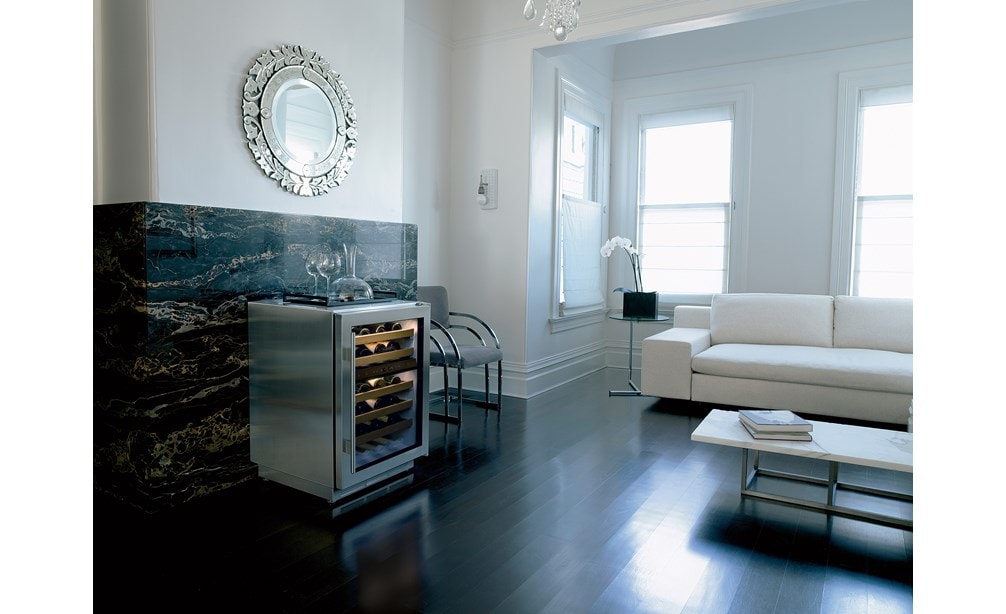 The Sub-Zero 24" Freestanding Undercounter Wine (ICBUW-24FS/S) elevates the look of any room with a seamless design.