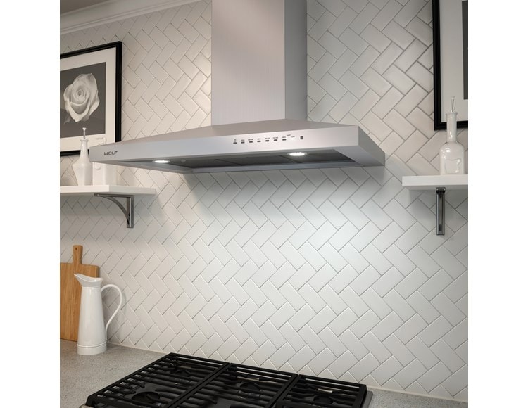 Hotte murale Wolf 36 po pour surface de cuisson - acier inoxydable (VW36S)