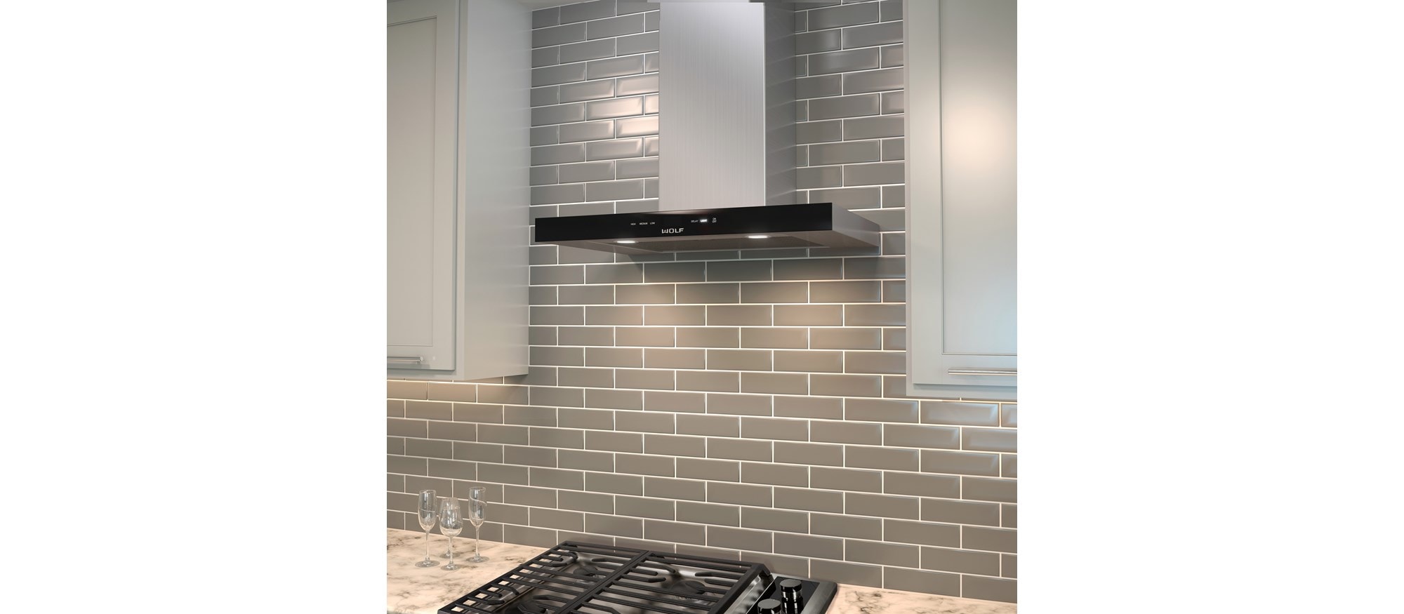 Hotte murale pour surface de cuisson Wolf 30 po - noire (VW30B)