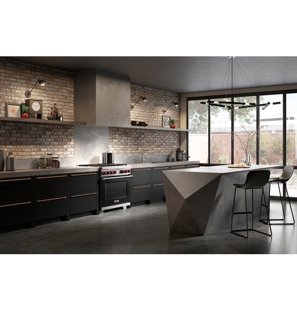 DF36650/BK/P with black cabinets