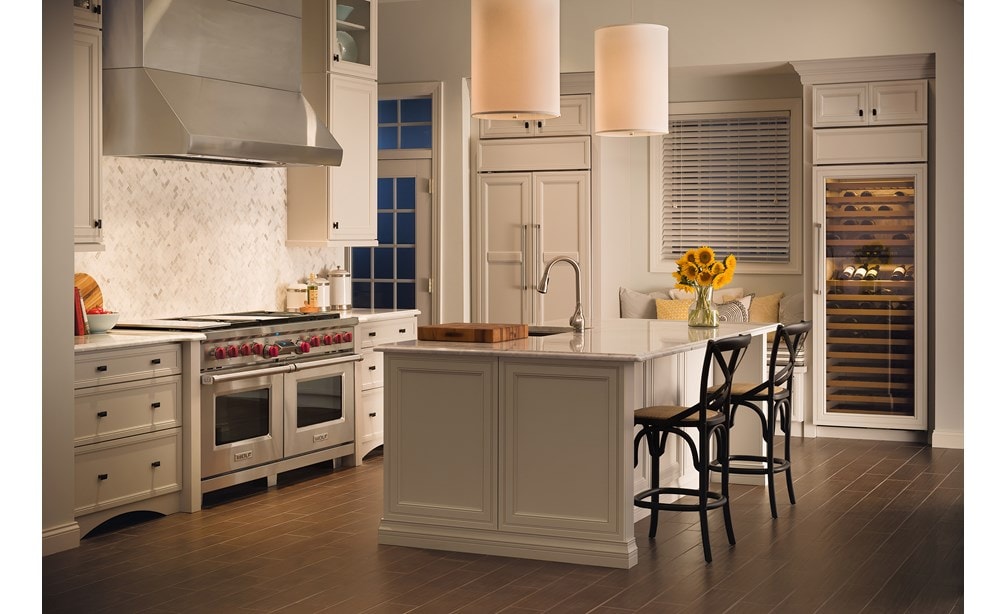 The Wolf 60" Dual Fuel Range 6 Burner Infrared Charbroiler Griddle (DF606CG) shown with Wolf 60" Pro Wall Hood - 24" Depth (PW602418)