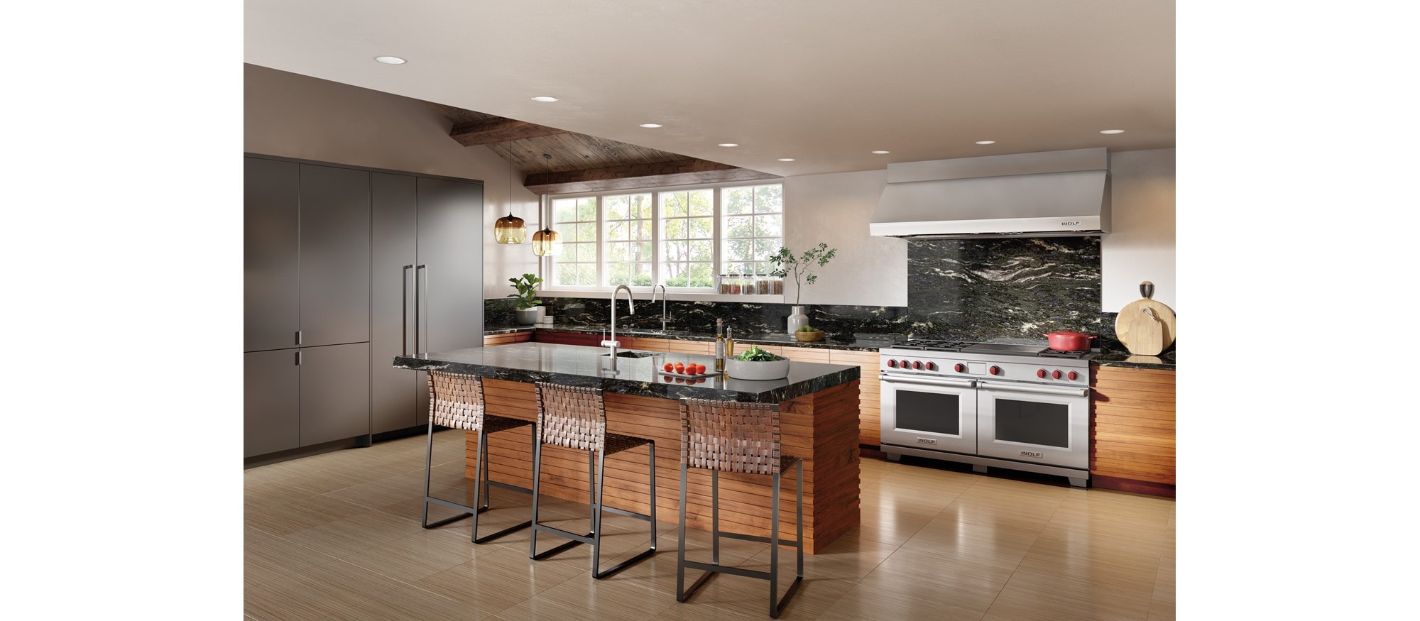 Cuisinière mixte Wolf 60 po à 6 brûleurs avec table de cuisson française (DF60650F)