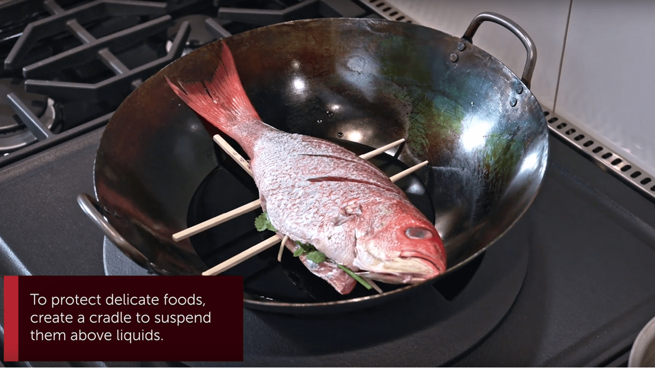 Wolf Sealed Burner Rangetop with Wok Burner - Steamed Fish